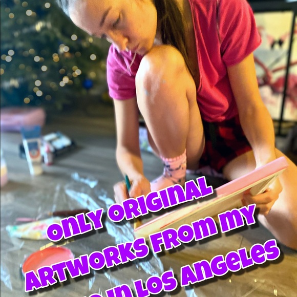 Cow Wall Art Butterflies Painting Original Canvas - Picture 12 of 13